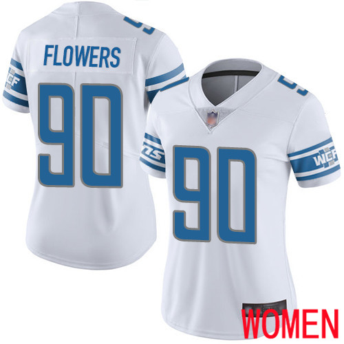 Detroit Lions Limited White Women Trey Flowers Road Jersey NFL Football #90 Vapor Untouchable->women nfl jersey->Women Jersey